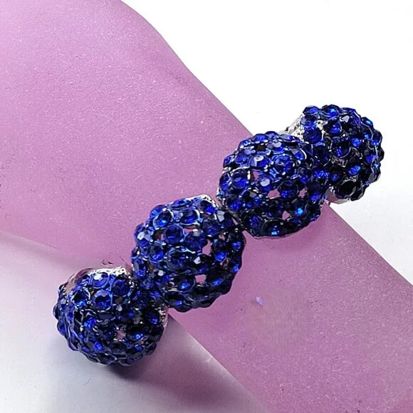 Blue Crystal Rhinestone Bracelet - Picture 2 of 9